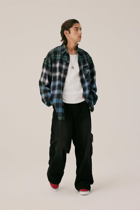 Ghost Face Long Sleeve Plaid Shirt